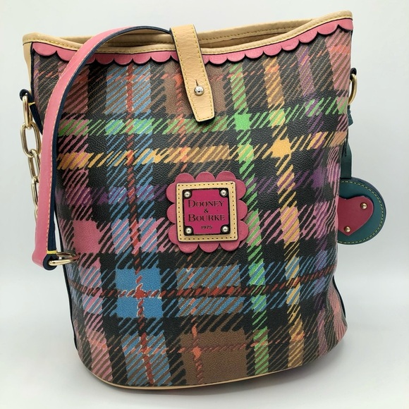 Dooney & Bourke whimsical plaid shoulder handbag